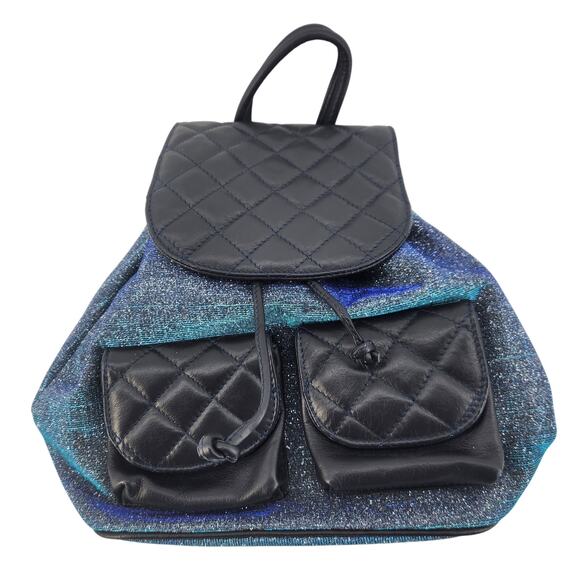 Cerulean Blue Leather Backpack by George J. Love Made in Italy - Picture 2 of 6